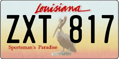 LA license plate ZXT817