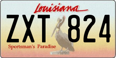 LA license plate ZXT824
