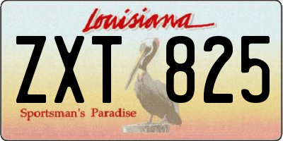 LA license plate ZXT825