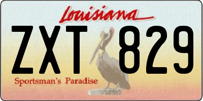 LA license plate ZXT829