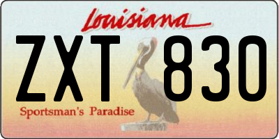 LA license plate ZXT830