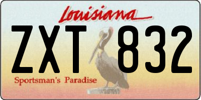 LA license plate ZXT832