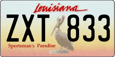 LA license plate ZXT833