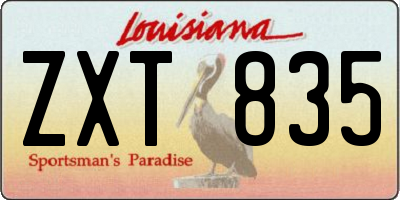 LA license plate ZXT835
