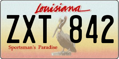 LA license plate ZXT842