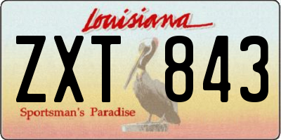 LA license plate ZXT843