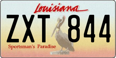 LA license plate ZXT844
