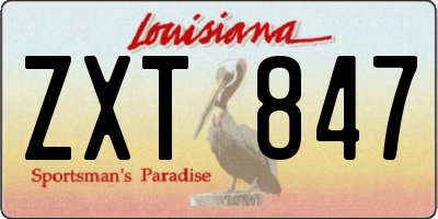 LA license plate ZXT847