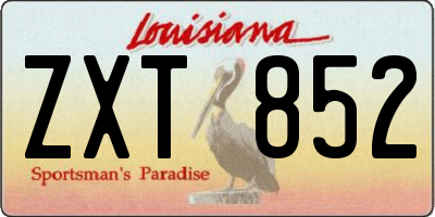 LA license plate ZXT852