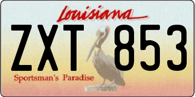 LA license plate ZXT853