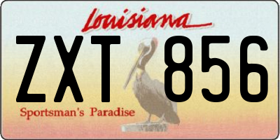LA license plate ZXT856