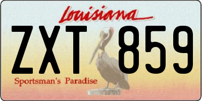 LA license plate ZXT859