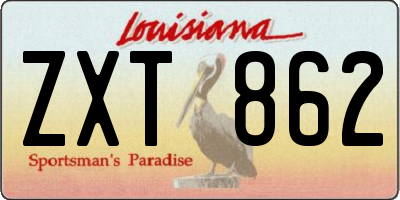 LA license plate ZXT862