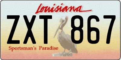 LA license plate ZXT867