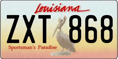 LA license plate ZXT868