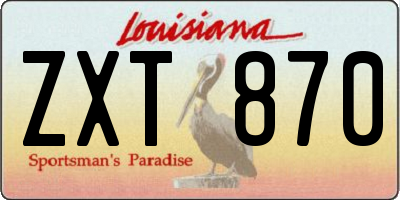 LA license plate ZXT870