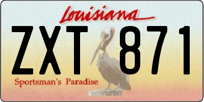 LA license plate ZXT871