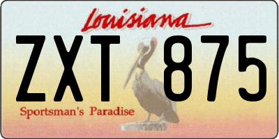 LA license plate ZXT875