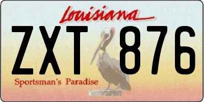 LA license plate ZXT876