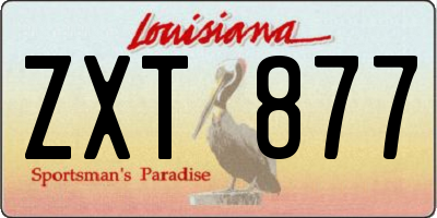LA license plate ZXT877