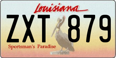 LA license plate ZXT879