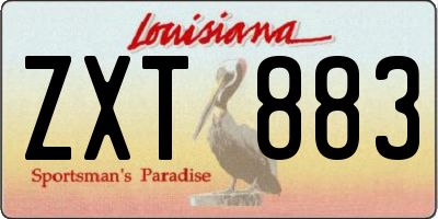 LA license plate ZXT883