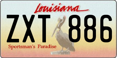 LA license plate ZXT886