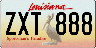 LA license plate ZXT888