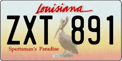 LA license plate ZXT891