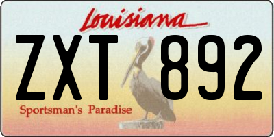 LA license plate ZXT892
