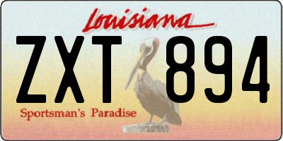 LA license plate ZXT894