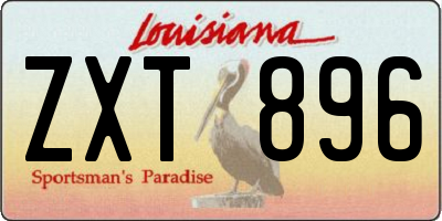 LA license plate ZXT896