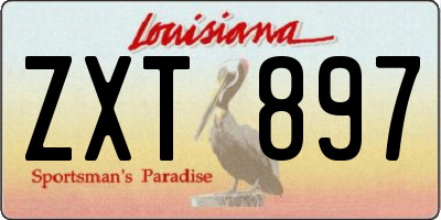 LA license plate ZXT897