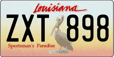 LA license plate ZXT898