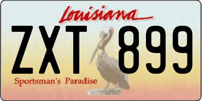 LA license plate ZXT899