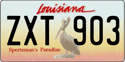 LA license plate ZXT903