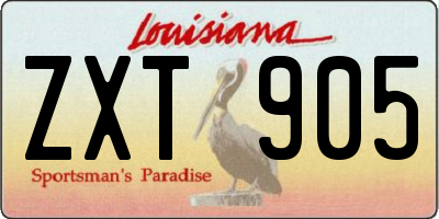 LA license plate ZXT905