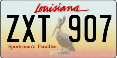 LA license plate ZXT907