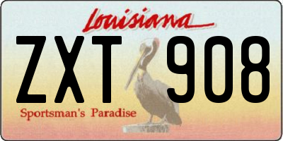 LA license plate ZXT908