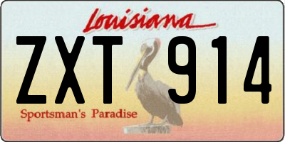LA license plate ZXT914