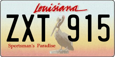 LA license plate ZXT915