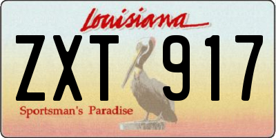 LA license plate ZXT917