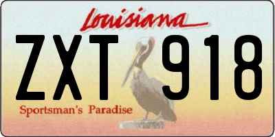 LA license plate ZXT918