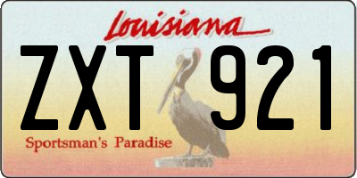 LA license plate ZXT921