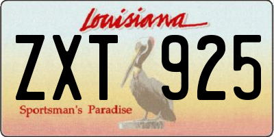 LA license plate ZXT925