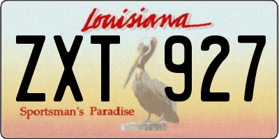 LA license plate ZXT927