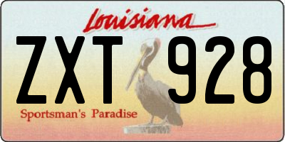 LA license plate ZXT928