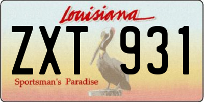 LA license plate ZXT931