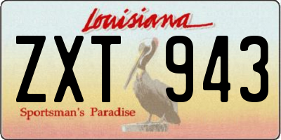 LA license plate ZXT943