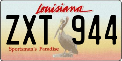 LA license plate ZXT944